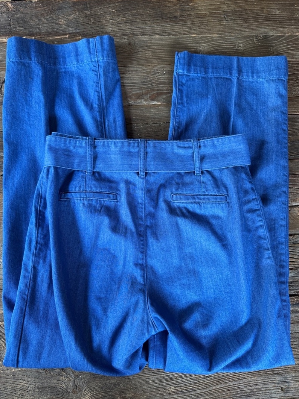 Sézane Phil Trousers in Cobalt Blue Wide leg and belted in Size French 42/US 10 - Picture 7 of 12